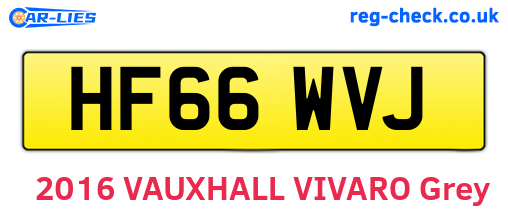 HF66WVJ are the vehicle registration plates.