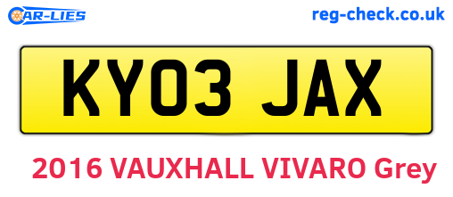 KY03JAX are the vehicle registration plates.