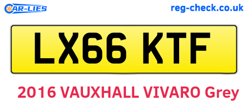 LX66KTF are the vehicle registration plates.