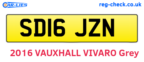SD16JZN are the vehicle registration plates.