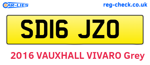 SD16JZO are the vehicle registration plates.