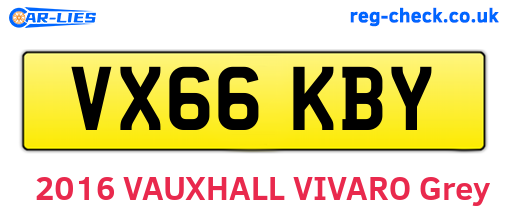 VX66KBY are the vehicle registration plates.