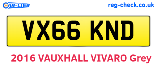 VX66KND are the vehicle registration plates.
