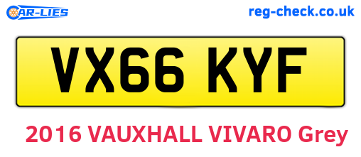 VX66KYF are the vehicle registration plates.
