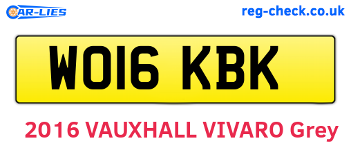 WO16KBK are the vehicle registration plates.