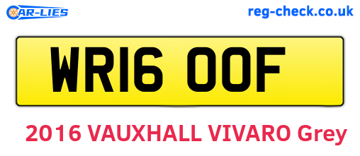 WR16OOF are the vehicle registration plates.