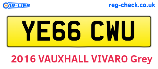 YE66CWU are the vehicle registration plates.