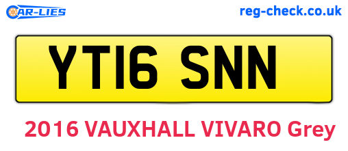 YT16SNN are the vehicle registration plates.