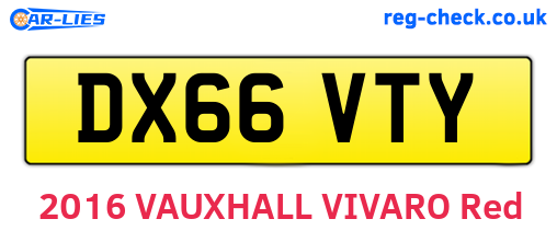 DX66VTY are the vehicle registration plates.