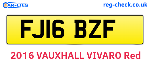 FJ16BZF are the vehicle registration plates.