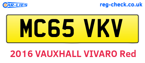 MC65VKV are the vehicle registration plates.