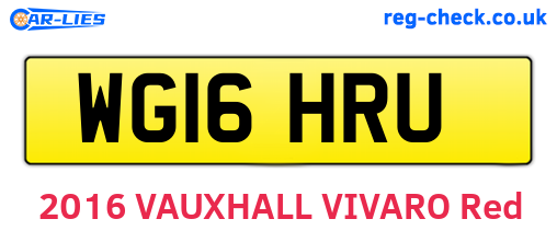 WG16HRU are the vehicle registration plates.