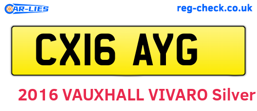CX16AYG are the vehicle registration plates.