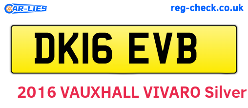 DK16EVB are the vehicle registration plates.