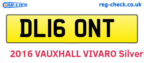 DL16ONT are the vehicle registration plates.