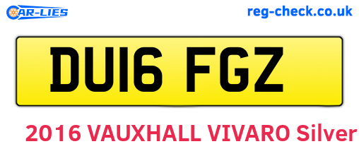 DU16FGZ are the vehicle registration plates.