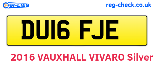 DU16FJE are the vehicle registration plates.