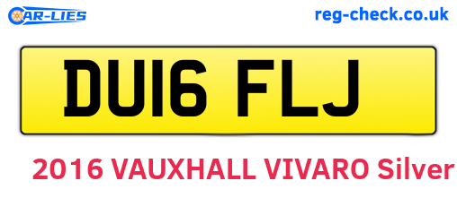 DU16FLJ are the vehicle registration plates.