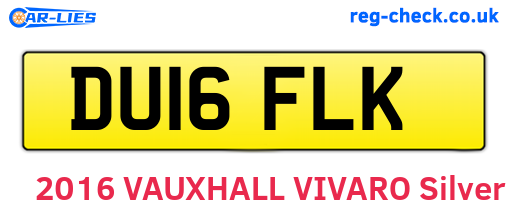 DU16FLK are the vehicle registration plates.