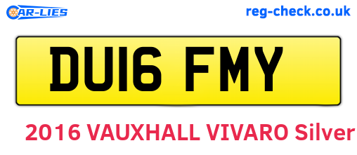 DU16FMY are the vehicle registration plates.