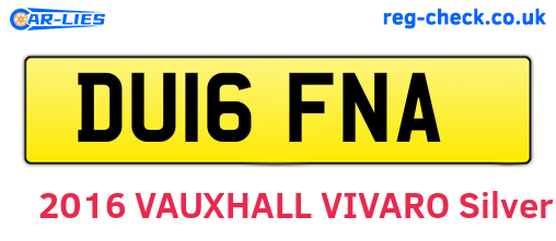 DU16FNA are the vehicle registration plates.