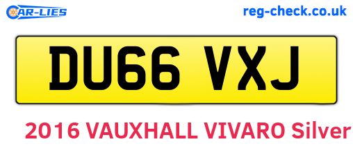 DU66VXJ are the vehicle registration plates.