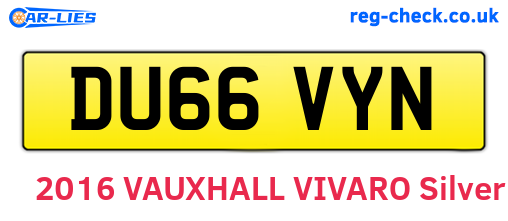 DU66VYN are the vehicle registration plates.