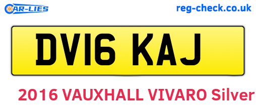 DV16KAJ are the vehicle registration plates.