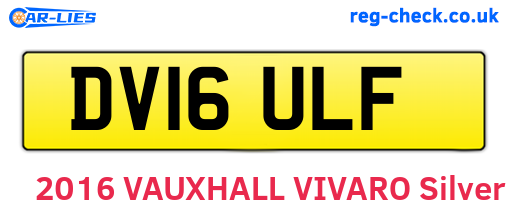 DV16ULF are the vehicle registration plates.
