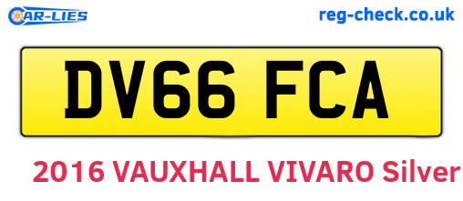 DV66FCA are the vehicle registration plates.