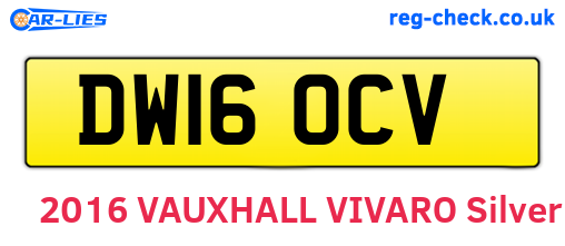 DW16OCV are the vehicle registration plates.