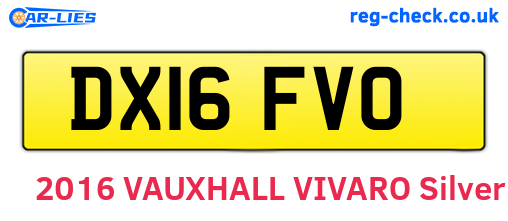 DX16FVO are the vehicle registration plates.