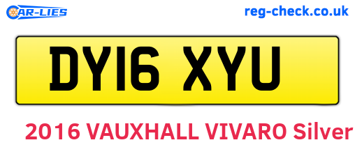 DY16XYU are the vehicle registration plates.