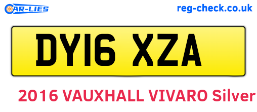 DY16XZA are the vehicle registration plates.
