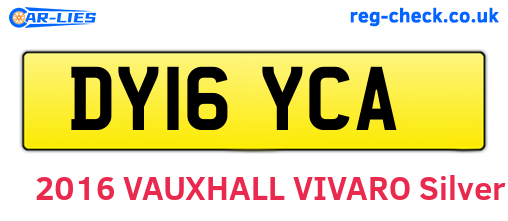 DY16YCA are the vehicle registration plates.