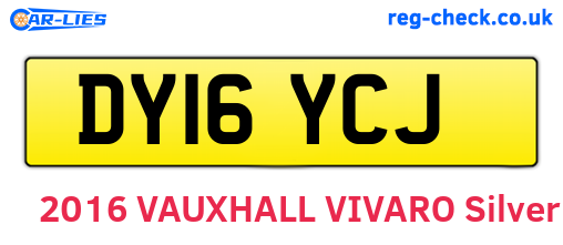 DY16YCJ are the vehicle registration plates.