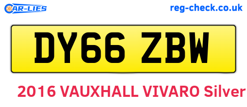 DY66ZBW are the vehicle registration plates.
