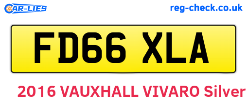 FD66XLA are the vehicle registration plates.