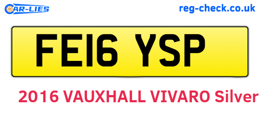 FE16YSP are the vehicle registration plates.