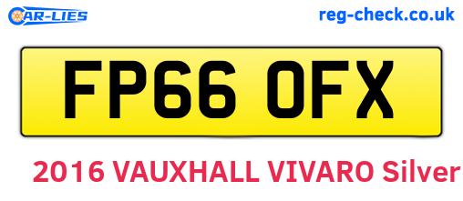 FP66OFX are the vehicle registration plates.