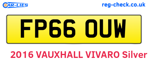 FP66OUW are the vehicle registration plates.