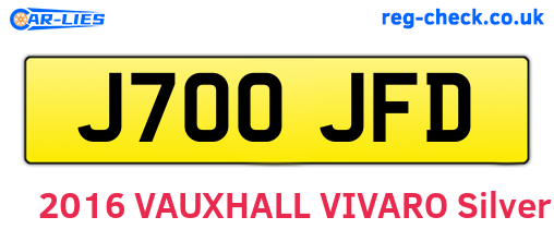 J700JFD are the vehicle registration plates.