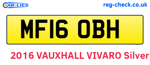 MF16OBH are the vehicle registration plates.