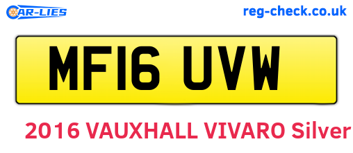 MF16UVW are the vehicle registration plates.