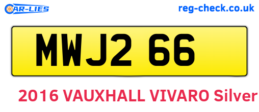 MWJ266 are the vehicle registration plates.