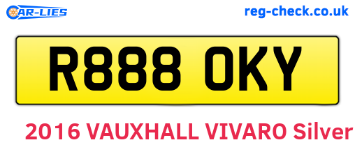 R888OKY are the vehicle registration plates.