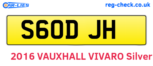 S60DJH are the vehicle registration plates.
