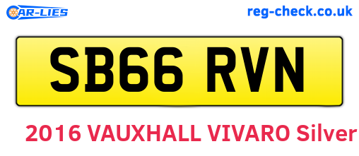 SB66RVN are the vehicle registration plates.