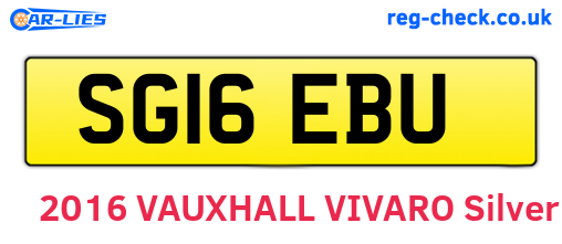 SG16EBU are the vehicle registration plates.