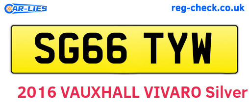 SG66TYW are the vehicle registration plates.